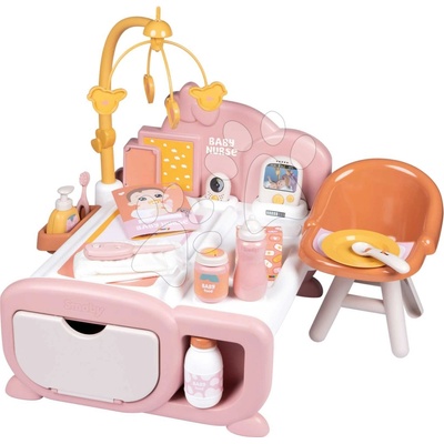 Smoby Domček pre bábiku elektronický Cocoon Nursery Soft Baby Nurse denná a nočná zóna 16 doplnkov