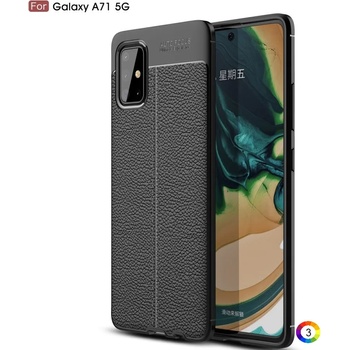 Image 1 of Samsung Galaxy A71 5G Удароустойчив Litchi Skin Калъф и Протектор