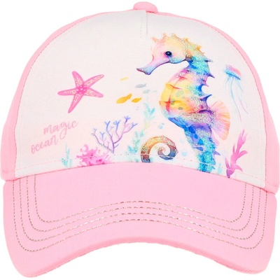 maximo Шапка с козирка maximo Girl's Cap Terry Cloth Seahorse, Hook-and-Loop Closure Cap - Rosa / Weiß - размер 53-55 cm (904-6346-0112)
