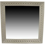 Home ESPRIT Стенно огледало Home ESPRIT Бял Естествен Дърво манго романтичен 92 x 6 x 92 cm