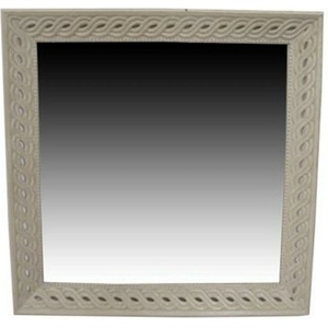 Home ESPRIT Стенно огледало Home ESPRIT Бял Естествен Дърво манго романтичен 92 x 6 x 92 cm