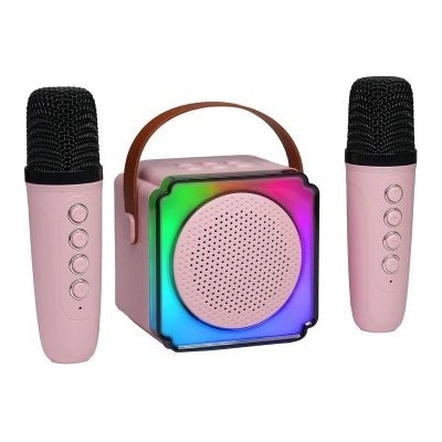 Bluetooth Mini karaoke set 2 mikrofony starorůžoová