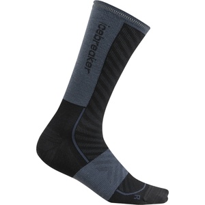 Icebreaker Мъжки чорапи за бягане Icebreaker Merino Run+ Ultralight Crew Running socks - Black / Graphite - размер 42-44 (EU) (201-8162-0112)