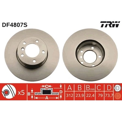 Brzdový kotúč TRW DF4807S