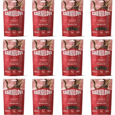 CARNILOVE Soft Snack Cat Turkey s morčacím mäsom a mačacou mätou 12 x 50 g