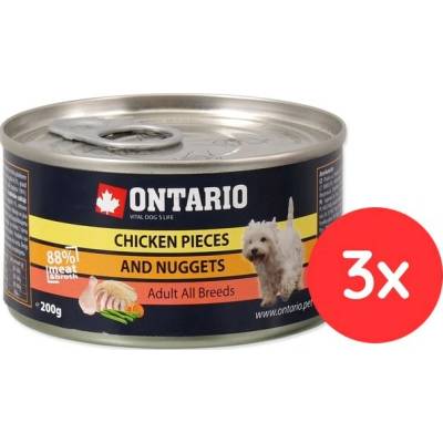 Ontario Dog Chicken Pieces + Chicken Nugget 3 x 200 g