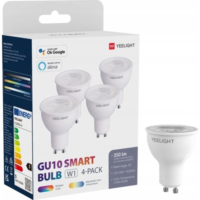 Yeelight GU10 Smart Bulb W1 žiarovka stmievateľná biela 4 ks