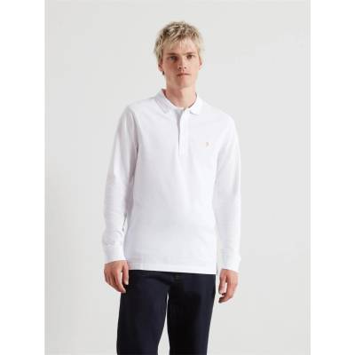Farah Блуза с яка Farah Men's Long-Sleeve Polo Shirt - White 104