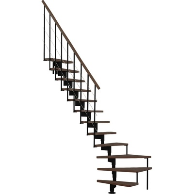 Minka STAIRS Lomené modulové schodiště Style Turn ořech/černá, 304,2 cm