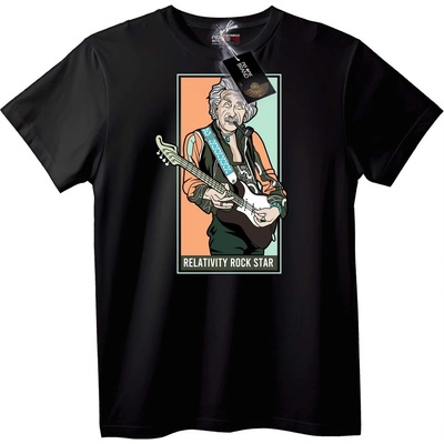 NOONEBRAND Тениска Einstein Рок Звезда - 7XL, Black