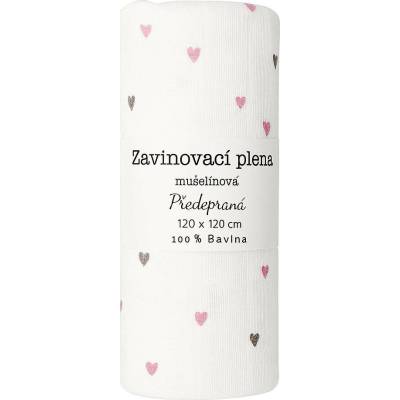 Prem International Zavinovací plena Fialová srdíčka