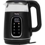 Voltz Електрическа кана Oliver Voltz OV51230AF, 2200W, 1.7 л, 4 режима, 13 темп. настройки, LCD дисплей, Сензорен контрол, Черен/Сребрист (51230AFBCH) - technomall Електрически кани