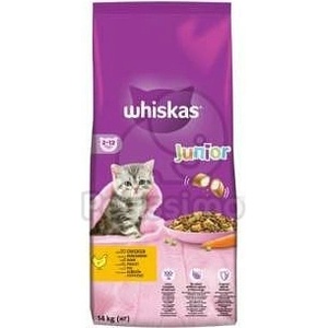 Whiskas Junior - суха храна за малки котки (под 1 година) с пиле - 14 кг