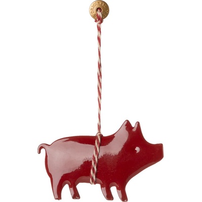 Vánoční plechová ozdoba Pig Red Maileg