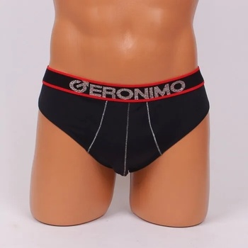 Image 1 of Черен слип с червени линии и сребрист надпис