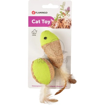 Flamingo Ball and fish with feathers 10 cm