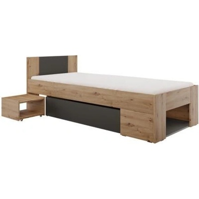 Kondela Unis s úložným prostorem dub artisan / antracit