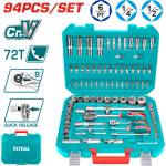 TOTAL Гедоре комплект total industrial 1/4" + 1/2", 94 части (tl ind tht421942)