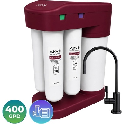 AKV RO TYTAN-400+P Burgundy systém reverznej osmózy s vysokým výkonom 400 GPD