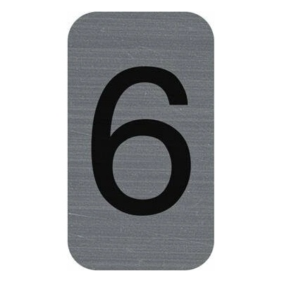 Informačná tabuľka, samolepiaca, 2,5x4,4 cm, hliníkový vzhľad, EXACOMPTA, č. 6