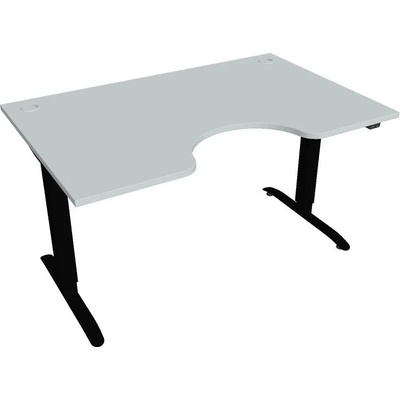 Hobis Office Pro psací stůl Motion MS ERGO 2 Šířka: 140 cm, Barva desky: šedá, Barva kovu: černá RAL 9005 Šířka 120-180 cm / 27 barevných variant
