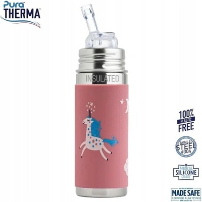 Pura Termo fľaša so slamkou 260 ml Unicorn