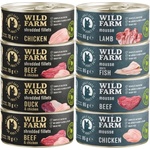 WILD FARM Микс от вкусове 4x85 г + 4x70 г - беззърнена храна за котки