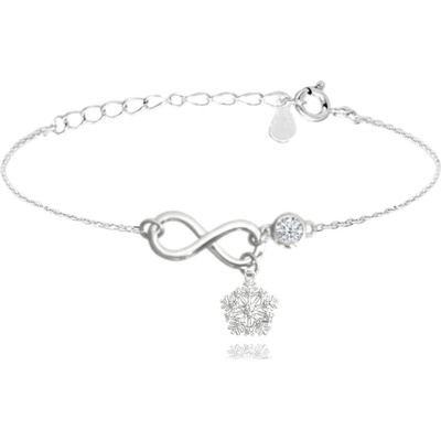 Minet stříbrný vločka s bílými zirkony JMAS8038SB17