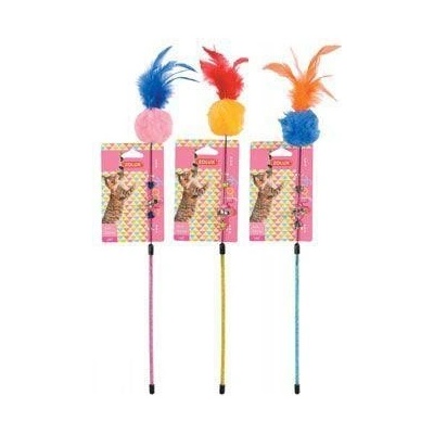Zolux Vábnička pompom s peříčky a rolničkami 54 cm