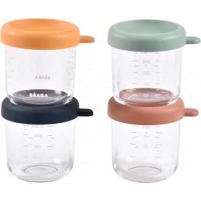Beaba Sunrise Tégliky na jedlo sklenené 4 x 250 ml