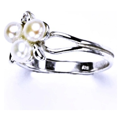 Čištín stříbrný přírodní bílou perlou šperky T 1167