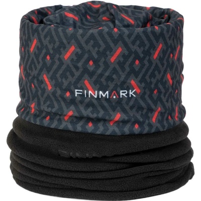 Finmark multifunkční šátek s fleecem FSW-226 tmavě šedá červená