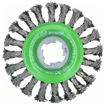 BOSCH X-LOCK Kotoučový kartáč copánkový, 115, nerezová ocel 115 mm, 0,5 mm 2608620733