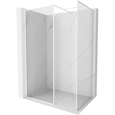 Mexen Kioto-F душ кабина Walk-in с рамка 130 x 115 см, прозрачна 8 мм, бяла - 800-130-202-04-20-115 (800-130-202-04-20-115)
