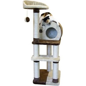 Kerbl Катерушка за котка Kerbl PlanetX - кафяво, пет нива, хралупа, площадка - 50х40х127 см, Германия 84461