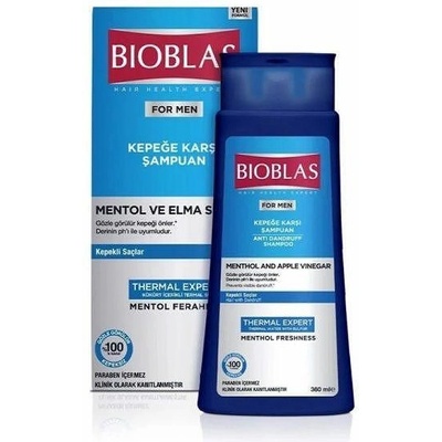 Bioblas Шампоан против пърхот и косопад с ментол и ябълков оцет- 360млл за мъже