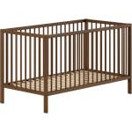 Vipack Кафяво детско креватче 70x140 cm от масивен бук с подвижна странична част/с регулируема височина Dino - Vipack (DIBB7008)