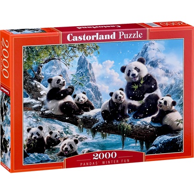 Castorland Пъзел Castorland от 2000 части - Зимните забавления на пандите (C-201013)
