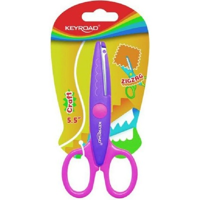 Detské nožnice KEYROAD cik-cak blister mix farieb