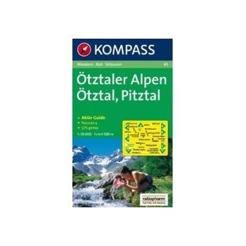 Otztaler Alpen Rakousko turistická mapa