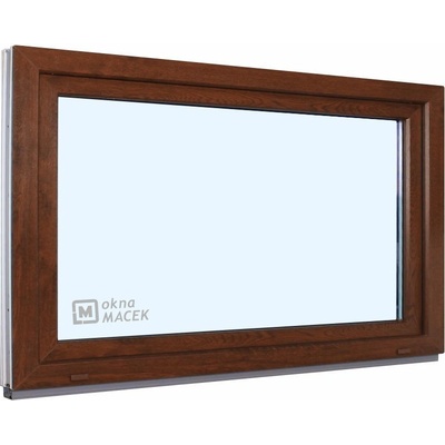 KÖMMERLING Plastové okno - 70 AD, 1200x900 mm, S, ořech čiré, ořech/bílá