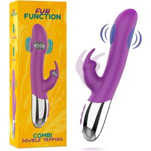  Вибратор с клитор стимулатор, двойно потупване, 21см. - Combi Dual Tapping (D-232437)