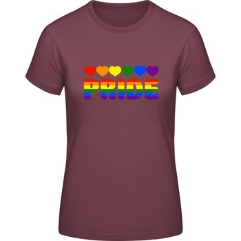 Dámske PRIDE Tričko s Dúhovým dizajnom Pride Purpurovočervená