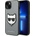 KARL LAGERFELD Кейс Karl Lagerfeld KLHCP14MSAPCHG за iPhone 14 Plus 6.7", твърд, сребрист / сребрист, Saffiano Choupette Head Patch (KF001138-0)