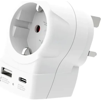 SKROSS универсален адаптер Europe to UK + 1 x USB A/C порт, 20W 1500283E (1500283E)