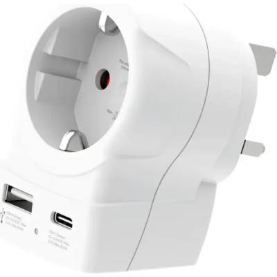 SKROSS универсален адаптер Europe to UK + 1 x USB A/C порт, 20W 1500283E (1500283E)