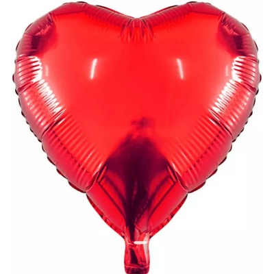 PartyDeco Fóliový balón Srdce biele 45 cm