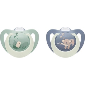 Nuk Силиконови залъгалки NUK First Choice - Night, 0-6 м, 2 броя, хипо/коала (10175386) - baby