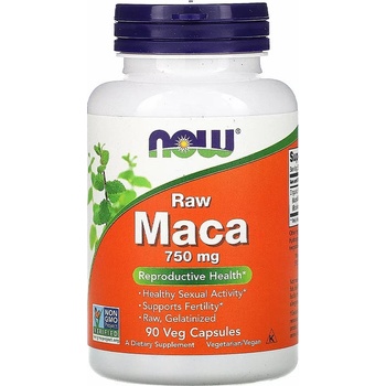 NOW Maca řeřicha peruánská koncentrát 6:1 RAW 750 mg 90 rostlinných kapsúl