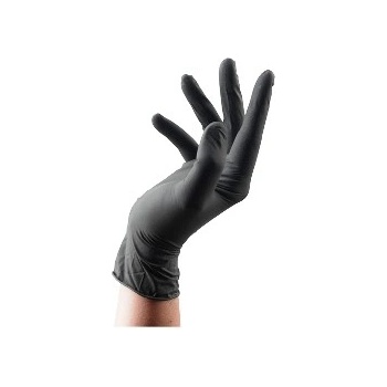 Sibel 100ks čierne latexové rukavice L